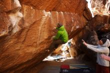 Bouldering in Hueco Tanks on 02/17/2019 with Blue Lizard Climbing and Yoga

Filename: SRM_20190217_1334010.jpg
Aperture: f/5.6
Shutter Speed: 1/400
Body: Canon EOS-1D Mark II
Lens: Canon EF 16-35mm f/2.8 L