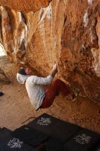 Bouldering in Hueco Tanks on 02/17/2019 with Blue Lizard Climbing and Yoga

Filename: SRM_20190217_1355270.jpg
Aperture: f/3.5
Shutter Speed: 1/400
Body: Canon EOS-1D Mark II
Lens: Canon EF 50mm f/1.8 II