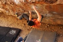 Bouldering in Hueco Tanks on 02/17/2019 with Blue Lizard Climbing and Yoga

Filename: SRM_20190217_1403050.jpg
Aperture: f/2.8
Shutter Speed: 1/250
Body: Canon EOS-1D Mark II
Lens: Canon EF 50mm f/1.8 II