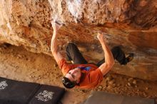 Bouldering in Hueco Tanks on 02/17/2019 with Blue Lizard Climbing and Yoga

Filename: SRM_20190217_1403120.jpg
Aperture: f/3.2
Shutter Speed: 1/250
Body: Canon EOS-1D Mark II
Lens: Canon EF 50mm f/1.8 II