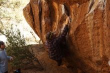 Bouldering in Hueco Tanks on 02/17/2019 with Blue Lizard Climbing and Yoga

Filename: SRM_20190217_1410440.jpg
Aperture: f/5.6
Shutter Speed: 1/250
Body: Canon EOS-1D Mark II
Lens: Canon EF 50mm f/1.8 II