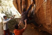 Bouldering in Hueco Tanks on 02/17/2019 with Blue Lizard Climbing and Yoga

Filename: SRM_20190217_1410500.jpg
Aperture: f/5.6
Shutter Speed: 1/250
Body: Canon EOS-1D Mark II
Lens: Canon EF 50mm f/1.8 II