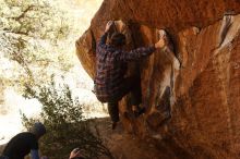 Bouldering in Hueco Tanks on 02/17/2019 with Blue Lizard Climbing and Yoga

Filename: SRM_20190217_1410580.jpg
Aperture: f/6.3
Shutter Speed: 1/250
Body: Canon EOS-1D Mark II
Lens: Canon EF 50mm f/1.8 II