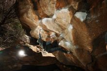 Bouldering in Hueco Tanks on 02/17/2019 with Blue Lizard Climbing and Yoga

Filename: SRM_20190217_1505220.jpg
Aperture: f/8.0
Shutter Speed: 1/250
Body: Canon EOS-1D Mark II
Lens: Canon EF 16-35mm f/2.8 L