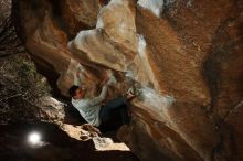 Bouldering in Hueco Tanks on 02/17/2019 with Blue Lizard Climbing and Yoga

Filename: SRM_20190217_1509410.jpg
Aperture: f/8.0
Shutter Speed: 1/250
Body: Canon EOS-1D Mark II
Lens: Canon EF 16-35mm f/2.8 L