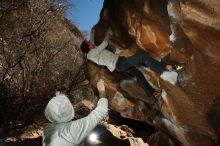 Bouldering in Hueco Tanks on 02/17/2019 with Blue Lizard Climbing and Yoga

Filename: SRM_20190217_1510110.jpg
Aperture: f/8.0
Shutter Speed: 1/250
Body: Canon EOS-1D Mark II
Lens: Canon EF 16-35mm f/2.8 L