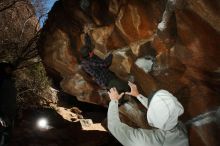 Bouldering in Hueco Tanks on 02/17/2019 with Blue Lizard Climbing and Yoga

Filename: SRM_20190217_1514060.jpg
Aperture: f/8.0
Shutter Speed: 1/250
Body: Canon EOS-1D Mark II
Lens: Canon EF 16-35mm f/2.8 L