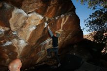 Bouldering in Hueco Tanks on 02/17/2019 with Blue Lizard Climbing and Yoga

Filename: SRM_20190217_1519300.jpg
Aperture: f/8.0
Shutter Speed: 1/250
Body: Canon EOS-1D Mark II
Lens: Canon EF 16-35mm f/2.8 L