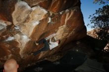 Bouldering in Hueco Tanks on 02/17/2019 with Blue Lizard Climbing and Yoga

Filename: SRM_20190217_1520390.jpg
Aperture: f/8.0
Shutter Speed: 1/250
Body: Canon EOS-1D Mark II
Lens: Canon EF 16-35mm f/2.8 L