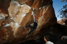 Bouldering in Hueco Tanks on 02/17/2019 with Blue Lizard Climbing and Yoga

Filename: SRM_20190217_1527380.jpg
Aperture: f/8.0
Shutter Speed: 1/250
Body: Canon EOS-1D Mark II
Lens: Canon EF 16-35mm f/2.8 L