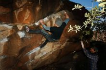 Bouldering in Hueco Tanks on 02/17/2019 with Blue Lizard Climbing and Yoga

Filename: SRM_20190217_1530570.jpg
Aperture: f/8.0
Shutter Speed: 1/250
Body: Canon EOS-1D Mark II
Lens: Canon EF 16-35mm f/2.8 L