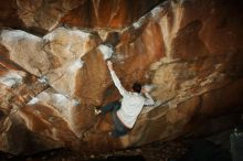 Bouldering in Hueco Tanks on 02/17/2019 with Blue Lizard Climbing and Yoga

Filename: SRM_20190217_1536230.jpg
Aperture: f/8.0
Shutter Speed: 1/250
Body: Canon EOS-1D Mark II
Lens: Canon EF 16-35mm f/2.8 L