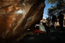 Bouldering in Hueco Tanks on 02/17/2019 with Blue Lizard Climbing and Yoga

Filename: SRM_20190217_1541191.jpg
Aperture: f/8.0
Shutter Speed: 1/250
Body: Canon EOS-1D Mark II
Lens: Canon EF 16-35mm f/2.8 L