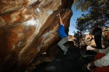 Bouldering in Hueco Tanks on 02/17/2019 with Blue Lizard Climbing and Yoga

Filename: SRM_20190217_1542480.jpg
Aperture: f/8.0
Shutter Speed: 1/250
Body: Canon EOS-1D Mark II
Lens: Canon EF 16-35mm f/2.8 L