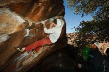 Bouldering in Hueco Tanks on 02/17/2019 with Blue Lizard Climbing and Yoga

Filename: SRM_20190217_1602020.jpg
Aperture: f/8.0
Shutter Speed: 1/250
Body: Canon EOS-1D Mark II
Lens: Canon EF 16-35mm f/2.8 L