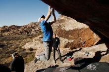 Bouldering in Hueco Tanks on 02/17/2019 with Blue Lizard Climbing and Yoga

Filename: SRM_20190217_1616541.jpg
Aperture: f/8.0
Shutter Speed: 1/250
Body: Canon EOS-1D Mark II
Lens: Canon EF 16-35mm f/2.8 L