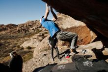 Bouldering in Hueco Tanks on 02/17/2019 with Blue Lizard Climbing and Yoga

Filename: SRM_20190217_1616560.jpg
Aperture: f/8.0
Shutter Speed: 1/250
Body: Canon EOS-1D Mark II
Lens: Canon EF 16-35mm f/2.8 L