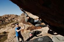 Bouldering in Hueco Tanks on 02/17/2019 with Blue Lizard Climbing and Yoga

Filename: SRM_20190217_1619270.jpg
Aperture: f/8.0
Shutter Speed: 1/250
Body: Canon EOS-1D Mark II
Lens: Canon EF 16-35mm f/2.8 L
