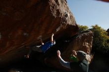 Bouldering in Hueco Tanks on 02/17/2019 with Blue Lizard Climbing and Yoga

Filename: SRM_20190217_1621070.jpg
Aperture: f/8.0
Shutter Speed: 1/250
Body: Canon EOS-1D Mark II
Lens: Canon EF 16-35mm f/2.8 L
