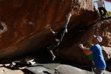 Bouldering in Hueco Tanks on 02/17/2019 with Blue Lizard Climbing and Yoga

Filename: SRM_20190217_1624330.jpg
Aperture: f/8.0
Shutter Speed: 1/250
Body: Canon EOS-1D Mark II
Lens: Canon EF 16-35mm f/2.8 L