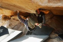 Bouldering in Hueco Tanks on 02/17/2019 with Blue Lizard Climbing and Yoga

Filename: SRM_20190217_1716520.jpg
Aperture: f/4.0
Shutter Speed: 1/250
Body: Canon EOS-1D Mark II
Lens: Canon EF 50mm f/1.8 II