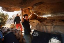 Bouldering in Hueco Tanks on 02/17/2019 with Blue Lizard Climbing and Yoga

Filename: SRM_20190217_1736431.jpg
Aperture: f/4.0
Shutter Speed: 1/250
Body: Canon EOS-1D Mark II
Lens: Canon EF 16-35mm f/2.8 L