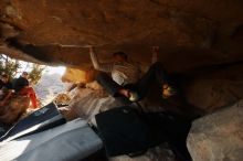 Bouldering in Hueco Tanks on 02/17/2019 with Blue Lizard Climbing and Yoga

Filename: SRM_20190217_1737390.jpg
Aperture: f/4.0
Shutter Speed: 1/250
Body: Canon EOS-1D Mark II
Lens: Canon EF 16-35mm f/2.8 L