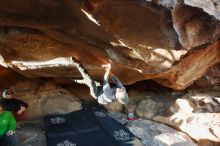 Bouldering in Hueco Tanks on 02/17/2019 with Blue Lizard Climbing and Yoga

Filename: SRM_20190217_1800590.jpg
Aperture: f/4.0
Shutter Speed: 1/250
Body: Canon EOS-1D Mark II
Lens: Canon EF 16-35mm f/2.8 L