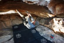 Bouldering in Hueco Tanks on 02/17/2019 with Blue Lizard Climbing and Yoga

Filename: SRM_20190217_1805080.jpg
Aperture: f/4.5
Shutter Speed: 1/200
Body: Canon EOS-1D Mark II
Lens: Canon EF 16-35mm f/2.8 L