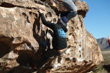 Bouldering in Hueco Tanks on 02/22/2019 with Blue Lizard Climbing and Yoga

Filename: SRM_20190222_1005150.jpg
Aperture: f/2.8
Shutter Speed: 1/1250
Body: Canon EOS-1D Mark II
Lens: Canon EF 50mm f/1.8 II