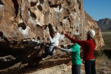 Bouldering in Hueco Tanks on 02/22/2019 with Blue Lizard Climbing and Yoga

Filename: SRM_20190222_1006260.jpg
Aperture: f/4.0
Shutter Speed: 1/1250
Body: Canon EOS-1D Mark II
Lens: Canon EF 50mm f/1.8 II