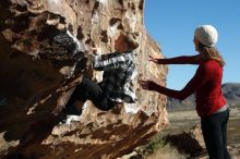 Bouldering in Hueco Tanks on 02/22/2019 with Blue Lizard Climbing and Yoga

Filename: SRM_20190222_1008330.jpg
Aperture: f/4.0
Shutter Speed: 1/640
Body: Canon EOS-1D Mark II
Lens: Canon EF 50mm f/1.8 II