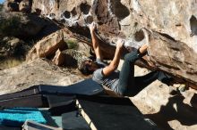 Bouldering in Hueco Tanks on 02/22/2019 with Blue Lizard Climbing and Yoga

Filename: SRM_20190222_1014430.jpg
Aperture: f/4.0
Shutter Speed: 1/640
Body: Canon EOS-1D Mark II
Lens: Canon EF 50mm f/1.8 II