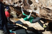 Bouldering in Hueco Tanks on 02/22/2019 with Blue Lizard Climbing and Yoga

Filename: SRM_20190222_1020250.jpg
Aperture: f/4.0
Shutter Speed: 1/640
Body: Canon EOS-1D Mark II
Lens: Canon EF 50mm f/1.8 II