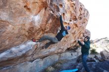 Bouldering in Hueco Tanks on 02/22/2019 with Blue Lizard Climbing and Yoga

Filename: SRM_20190222_1059130.jpg
Aperture: f/4.0
Shutter Speed: 1/500
Body: Canon EOS-1D Mark II
Lens: Canon EF 16-35mm f/2.8 L