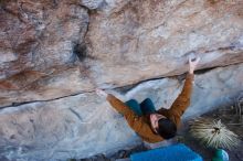 Bouldering in Hueco Tanks on 02/22/2019 with Blue Lizard Climbing and Yoga

Filename: SRM_20190222_1109160.jpg
Aperture: f/4.5
Shutter Speed: 1/200
Body: Canon EOS-1D Mark II
Lens: Canon EF 16-35mm f/2.8 L