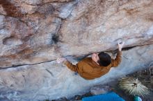Bouldering in Hueco Tanks on 02/22/2019 with Blue Lizard Climbing and Yoga

Filename: SRM_20190222_1109161.jpg
Aperture: f/4.5
Shutter Speed: 1/200
Body: Canon EOS-1D Mark II
Lens: Canon EF 16-35mm f/2.8 L