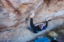 Bouldering in Hueco Tanks on 02/22/2019 with Blue Lizard Climbing and Yoga

Filename: SRM_20190222_1109520.jpg
Aperture: f/5.0
Shutter Speed: 1/200
Body: Canon EOS-1D Mark II
Lens: Canon EF 16-35mm f/2.8 L
