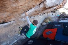 Bouldering in Hueco Tanks on 02/22/2019 with Blue Lizard Climbing and Yoga

Filename: SRM_20190222_1122540.jpg
Aperture: f/5.0
Shutter Speed: 1/250
Body: Canon EOS-1D Mark II
Lens: Canon EF 16-35mm f/2.8 L