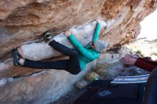 Bouldering in Hueco Tanks on 02/22/2019 with Blue Lizard Climbing and Yoga

Filename: SRM_20190222_1138350.jpg
Aperture: f/6.3
Shutter Speed: 1/250
Body: Canon EOS-1D Mark II
Lens: Canon EF 16-35mm f/2.8 L