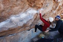 Bouldering in Hueco Tanks on 02/22/2019 with Blue Lizard Climbing and Yoga

Filename: SRM_20190222_1142450.jpg
Aperture: f/6.3
Shutter Speed: 1/250
Body: Canon EOS-1D Mark II
Lens: Canon EF 16-35mm f/2.8 L