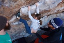 Bouldering in Hueco Tanks on 02/22/2019 with Blue Lizard Climbing and Yoga

Filename: SRM_20190222_1143570.jpg
Aperture: f/6.3
Shutter Speed: 1/250
Body: Canon EOS-1D Mark II
Lens: Canon EF 16-35mm f/2.8 L