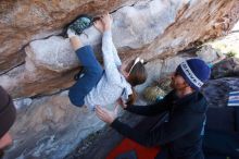 Bouldering in Hueco Tanks on 02/22/2019 with Blue Lizard Climbing and Yoga

Filename: SRM_20190222_1144010.jpg
Aperture: f/6.3
Shutter Speed: 1/250
Body: Canon EOS-1D Mark II
Lens: Canon EF 16-35mm f/2.8 L