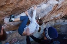 Bouldering in Hueco Tanks on 02/22/2019 with Blue Lizard Climbing and Yoga

Filename: SRM_20190222_1144180.jpg
Aperture: f/7.1
Shutter Speed: 1/250
Body: Canon EOS-1D Mark II
Lens: Canon EF 16-35mm f/2.8 L