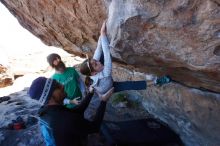 Bouldering in Hueco Tanks on 02/22/2019 with Blue Lizard Climbing and Yoga

Filename: SRM_20190222_1144270.jpg
Aperture: f/8.0
Shutter Speed: 1/250
Body: Canon EOS-1D Mark II
Lens: Canon EF 16-35mm f/2.8 L