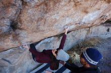 Bouldering in Hueco Tanks on 02/22/2019 with Blue Lizard Climbing and Yoga

Filename: SRM_20190222_1149510.jpg
Aperture: f/5.6
Shutter Speed: 1/250
Body: Canon EOS-1D Mark II
Lens: Canon EF 16-35mm f/2.8 L