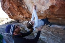 Bouldering in Hueco Tanks on 02/22/2019 with Blue Lizard Climbing and Yoga

Filename: SRM_20190222_1153090.jpg
Aperture: f/8.0
Shutter Speed: 1/250
Body: Canon EOS-1D Mark II
Lens: Canon EF 16-35mm f/2.8 L