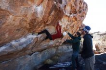 Bouldering in Hueco Tanks on 02/22/2019 with Blue Lizard Climbing and Yoga

Filename: SRM_20190222_1158330.jpg
Aperture: f/9.0
Shutter Speed: 1/250
Body: Canon EOS-1D Mark II
Lens: Canon EF 16-35mm f/2.8 L