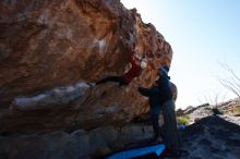 Bouldering in Hueco Tanks on 02/22/2019 with Blue Lizard Climbing and Yoga

Filename: SRM_20190222_1158480.jpg
Aperture: f/14.0
Shutter Speed: 1/250
Body: Canon EOS-1D Mark II
Lens: Canon EF 16-35mm f/2.8 L