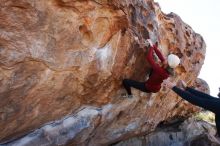 Bouldering in Hueco Tanks on 02/22/2019 with Blue Lizard Climbing and Yoga

Filename: SRM_20190222_1159100.jpg
Aperture: f/9.0
Shutter Speed: 1/250
Body: Canon EOS-1D Mark II
Lens: Canon EF 16-35mm f/2.8 L